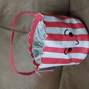 Expressions Red and White Striped Party Popcorn Purse